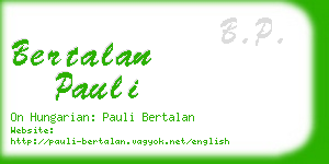 bertalan pauli business card